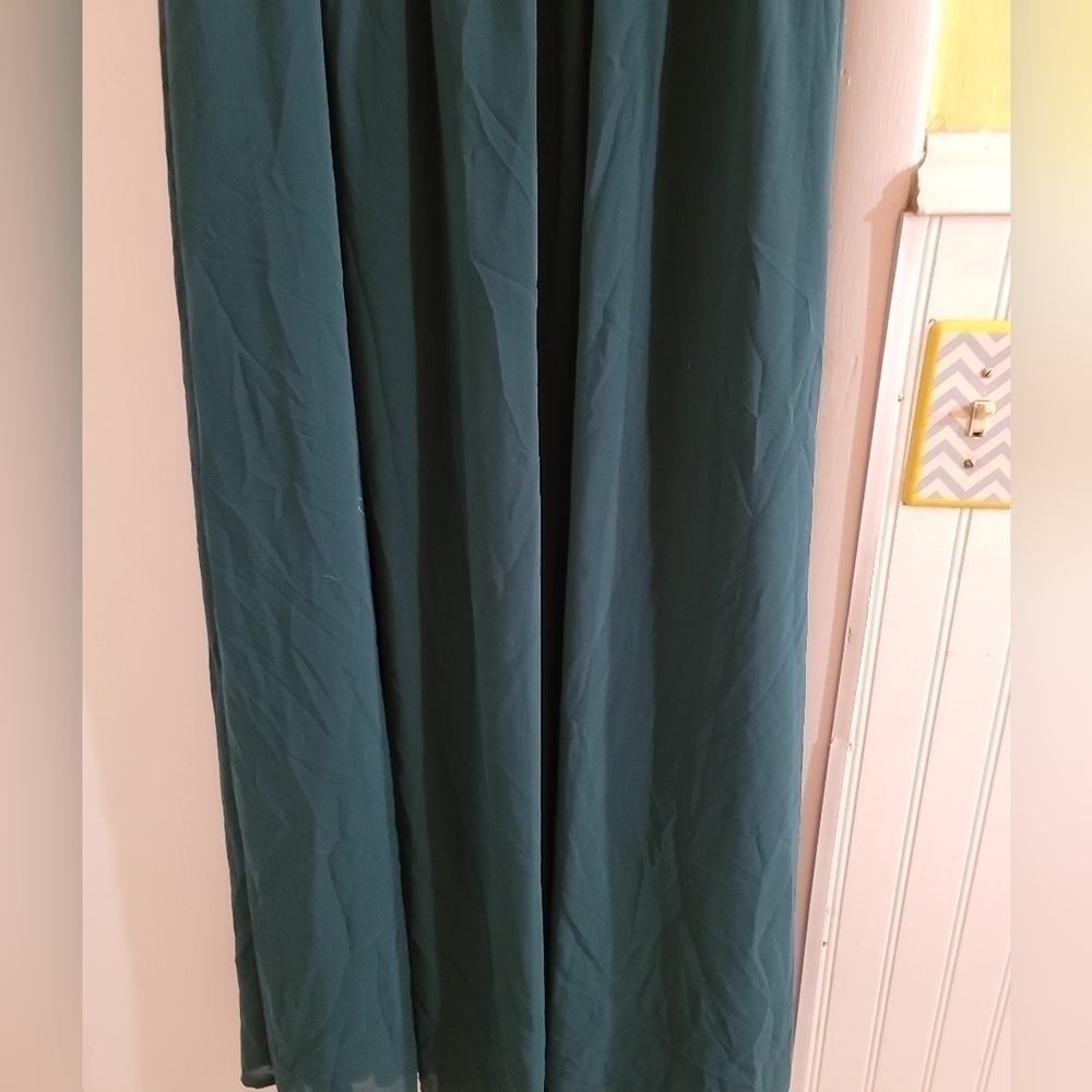 NWT Lulu's Harmonious Love Forest Green Off-the-Shoulder Maxi Dress Small - Picture 12 of 14